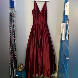 Blondie Nites Burgundy Prom Dress